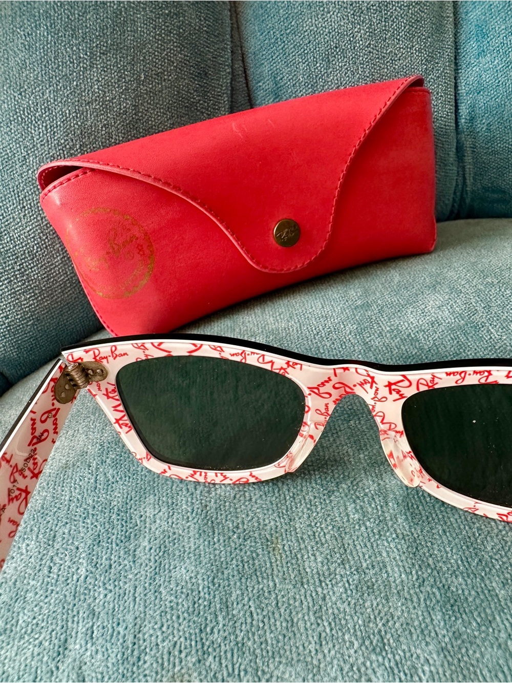 Ray-Ban Original Wayfarer Sunglasses ItalyMade RB2140 Rare Print Special Edition